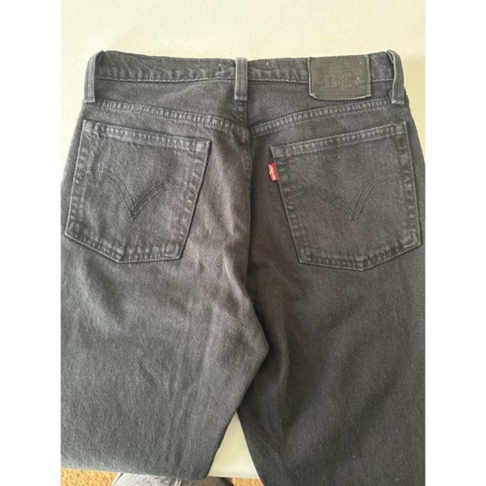 Levis Premium Wedgie Straight Jeans Black Raw Hem W25 L26 34964-0023 Womens